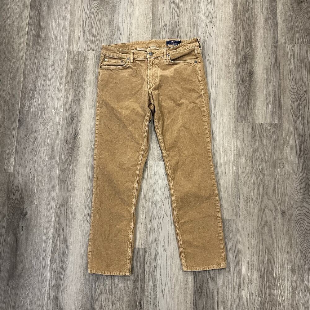 Vineyard Vines 5 Five Pocket Pant Tan Corduroy Classic Straight Men's 32x28